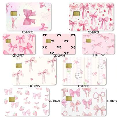 A Cat With A Bowknot Credit Card Stickers, Bubble Free Ultra-Thin Credit Card Stickers, Key Protection Stickers, Shipping, Debit Cards, Credit Cards Fun Craft Stickers, Scrapbooks, Gifts, And Rewards For Craft Stickers, Gift Stickers,Back To School,School Supplies