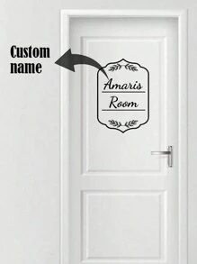 1pc,Custom Door Stickers - Personalized Door Stickers - Custom Decals - Room Door Decals, Valentine Day, Valentine Day Decor Gifts Birthday Graduation,Graphic Print - Black - View 7