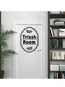 1pc,Custom Door Stickers - Personalized Door Stickers - Custom Decals - Room Door Decals, Valentine Day, Valentine Day Decor Gifts Birthday Graduation,Graphic Print - Black - View 5