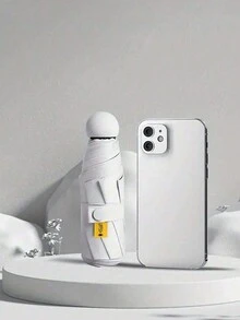 1 chiếc ô màu trơn đơn giản có hộp đựng viên nang, ô che nắng viên nang nhỏ gọn và di động, ô che nắng chống tia UV, ô dù che nắng và mưa, ô dù gấp bỏ túi mini cho nam nữ dùng cho trường học, văn phòng, gia đình, du lịch - Nhiều màu - Xem 8