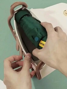 1 chiếc ô màu trơn đơn giản có hộp đựng viên nang, ô che nắng viên nang nhỏ gọn và di động, ô che nắng chống tia UV, ô dù che nắng và mưa, ô dù gấp bỏ túi mini cho nam nữ dùng cho trường học, văn phòng, gia đình, du lịch - Nhiều màu - Xem 4