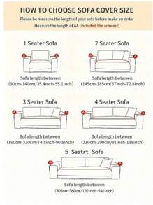 1pc Solid Color Sofa Cover, Stretchable Full Coverage Sofa Slipcover With Leaf Pattern 3D Design, Protective Sofa Decor For Holiday, Comes With 1pc Cushion Cover - Beige - View 2