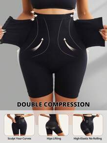 Women Seamless High Waist Waist Trainer Shorts Faja Girdle Shapewear Hook-And-Eyes Closure Body Shaper Panties Waist Cincher Thighs Control Underwear