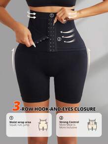 Women Seamless High Waist Waist Trainer Shorts Faja Girdle Shapewear Hook-And-Eyes Closure Body Shaper Panties Waist Cincher Thighs Control Underwear