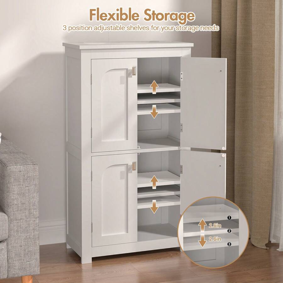 Advwin ADVWIN Large Bathroom Storage With 4 Doors & Adjustable