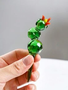 1 件创意水晶玻璃仙人掌植物花瓶（不含花瓶），4.4 英寸手工彩色玻璃工艺品，永恒仙人掌，小雏菊花室内/室外装饰，办公桌阳台趣味装饰配件 - 彩色 - 查看 5