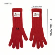 Winter New Style Knitted Thickened Labeling Gloves Fingerless Touch Screen Play Mobile Phone Cold And Warm Gloves Female Custom Letters - Multicolor - View 2