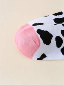 2 đôi tất cổ ngắn in hình con bò dễ thương, hoàn hảo để mặc hàng ngày, phù hợp cho học sinh và phụ nữ - Nhiều màu - Xem 3