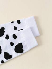 2 đôi tất cổ ngắn in hình con bò dễ thương, hoàn hảo để mặc hàng ngày, phù hợp cho học sinh và phụ nữ - Nhiều màu - Xem 4