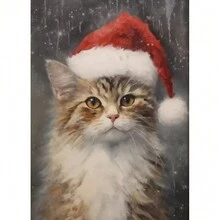 1 tấm vải Canvas trang trí tường Giáng sinh cổ điển nhẹ nhàng, trang trí nhà nông thôn, phong cảnh mùa đông, nghệ thuật ngày lễ, không khung - Nhiều màu - Xem 33