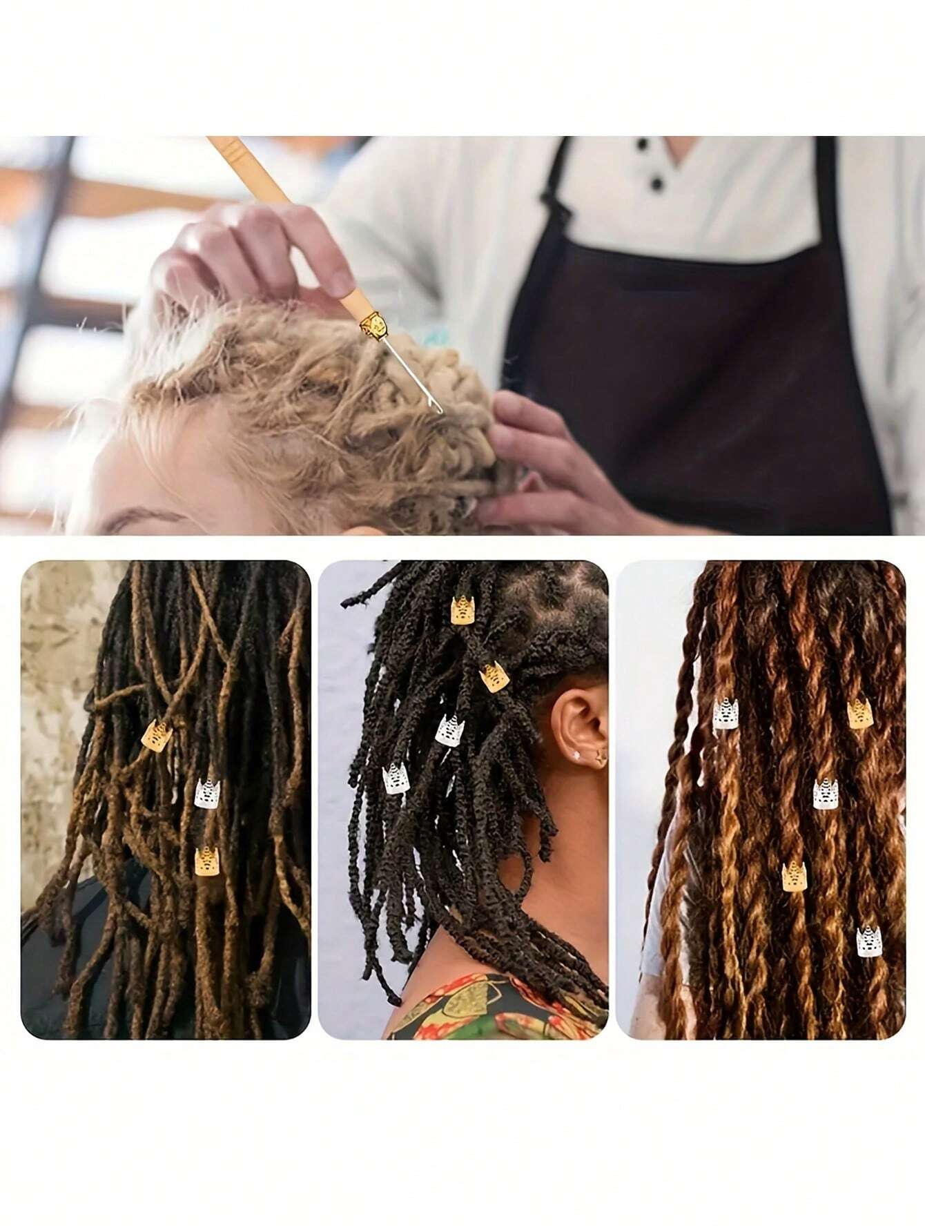 CECILLIA 1set Dreadlock Crochet Hook, 3 Dreadlock Crochet Needle (0