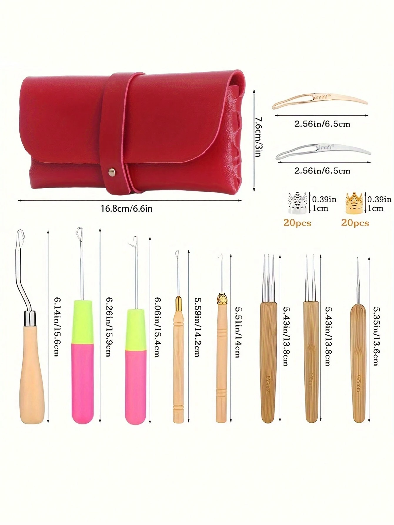 CECILLIA 1set Dreadlock Crochet Hook, 3 Dreadlock Crochet Needle (0