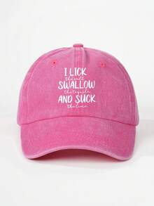 1 件印有“I LICK SWALLOW AND SUCK”可调节棒球帽，户外防晒休闲帽，适合春秋季旅行和海滩，适合年轻男士，Y2K 风格 - 棒球帽 - 查看 13