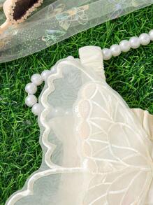 女婴夏季新款无袖吊带清凉连衣裙，儿童3D花朵和大蝴蝶翅膀装饰公主派对连衣裙