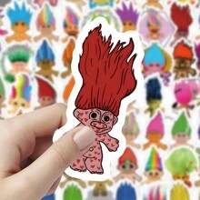 60Pcs Troll Doll Stickers Cute Vintage Doodle Vinyl Waterproof Stickers, Suitable For Water Bottles, Laptops, Phones, Skateboards, Guitars, Luggage, Scrapbooks, Helmets, Decorations For Children, Teenagers, Adults' Party And Diy, Scrapbooking, Gifting, Christmas Decoration,Kids Luggage,Gravity Falls,Christmas Vinyl Stickers - Multicolor - View 2