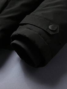 Chaqueta para exteriores impermeable y a prueba de viento con capucha desmontable para hombres, de 2024, de alta calidad, con forro térmico, de unicolor, de moda casual, resistente a la abrasión y con relleno cálido.