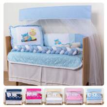 Crib Protector Kit With American Braid Embroidery For Boy And Girl 10 Pieces - 藍色朋友 - 查看 1