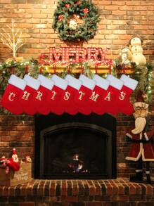 1 PEÇA, Meias de Natal, Meia de Natal Tricotada com Inicial, Meia de Natal com Monograma, Meia de Natal Média Personalizada com Inicial de 12 Polegadas, Meia de Natal Personalizada com Letra de A-Z, Meia de Natal Tricotada Vermelha, Meia de Natal Personalizada com Inicial, Meias de Natal Personalizáveis, Meia de Natal Personalizada para Decoração de Casa