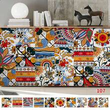 A Set Of 10 Pieces, 10X10CM, Bohemia, Mandura Splicing Small Floral Stickers, Simulation Tile Stickers, Home Renovation Kitchen And Bathroom Decoration Stickers, Kitchen Stickers, Anti-Oil Stickers, Personalized Stickers, Renovation Stickers, Colorful Stickers, Kitchen Renovation, Bathroom Renovation, Suitable For Flat Walls, Suitable For Living Room, Suitable For Kitchen, Suitable For Bathroom - Multicolor - View 10