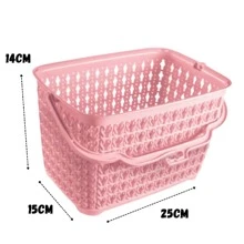 Basket Kit + 120 Clothes Pegs Reinforced Multipurpose Basket With Handle And Clips - Màu Hồng baby - Xem 3