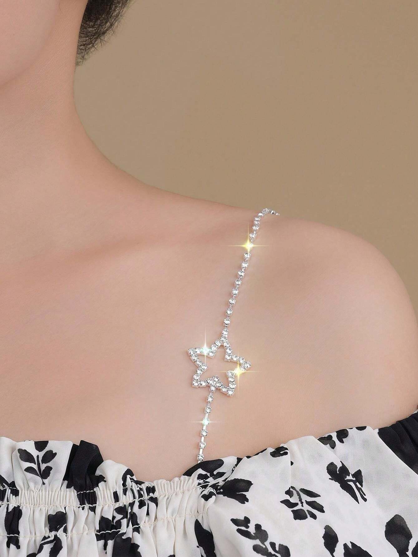 1 Pair Shoulder Straps For Women, Detachable Rhinestone NonSlip Bra