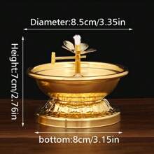 1pc Adjustable Brightness Ghee Lamp Base, Alloy Material, Suitable For Living Room, Home Desk Decor, Great Gift And Home/Room Decoration - Gold - View 13