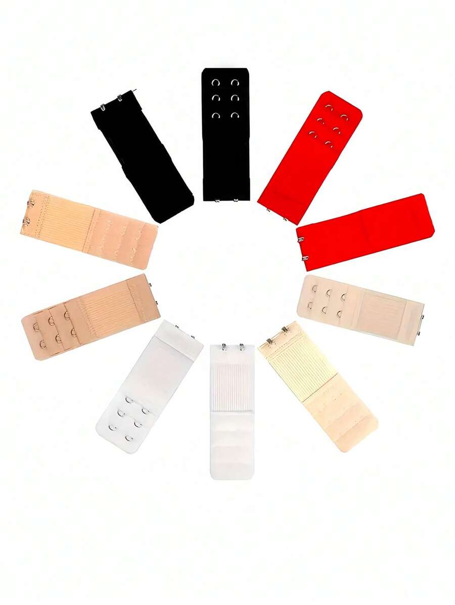 3/5 件带钩弹性胸罩延长器，胸罩肩带延长器，女士内衣扣，适合胸罩肩带，不锈钢胸罩扣闭合，腰带，返校用品 - 彩色 - 查看 1