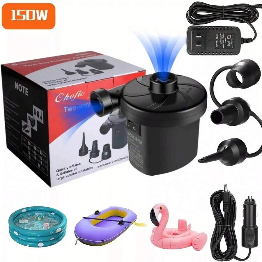 Inflador Eléctrico Ca Para Colchones Y Piscinas Inflables - Negro - Ver 1