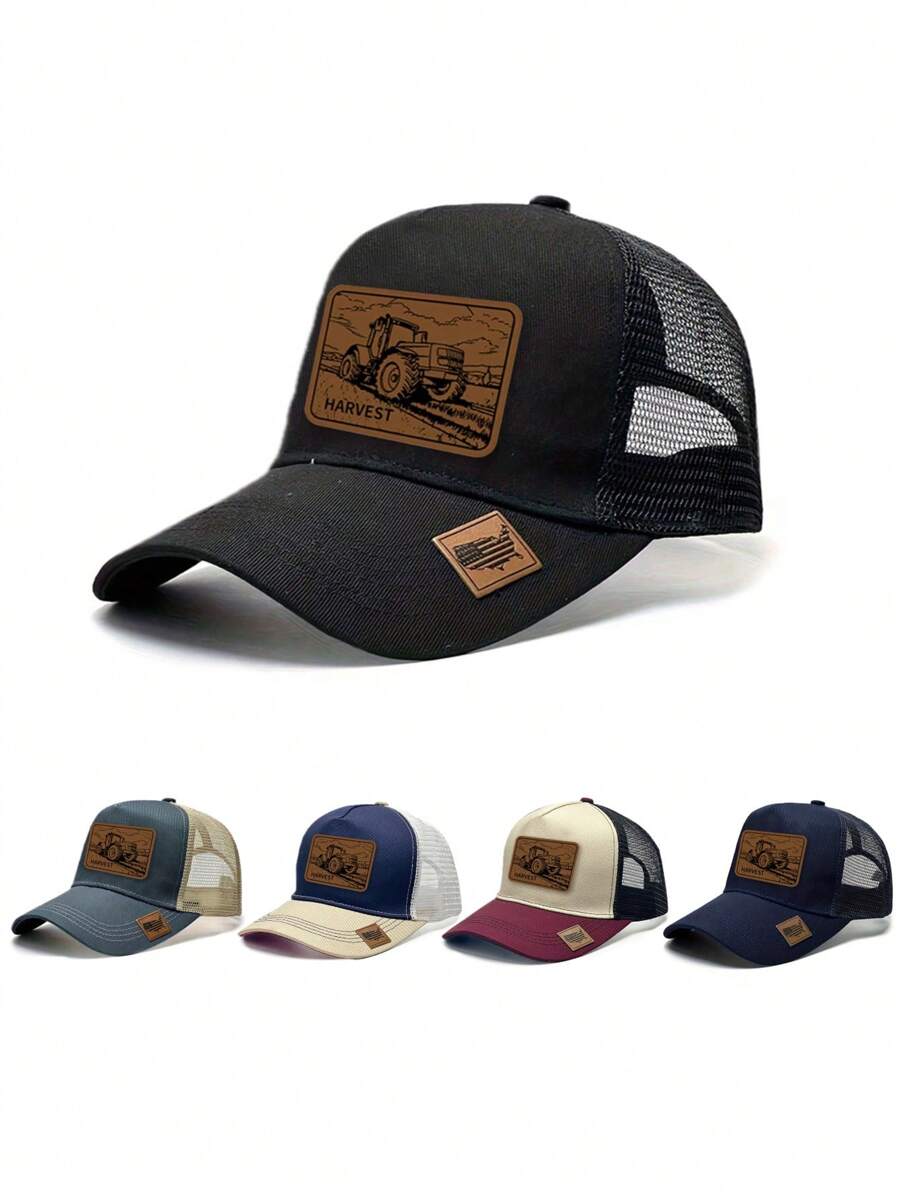1 件农场特色拖拉机图案，时尚户外棒球帽款式，适合户外探险和农场体验 - 卡車豐收棒球帽 - 查看 1