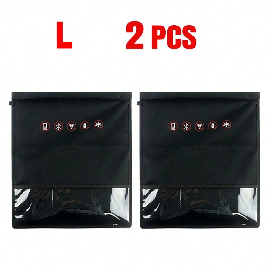 2 PCS Signal Blocker Case Car Key Phone Laptop RFID Shield Blocking Pouch Faraday Bag - Black L - View 1