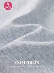 MEIYATING Paquete de 4 piezas de ropa interior de mujer de cintura media/alta con diseño de triángulo de colores contrastantes, de ajuste cómodo