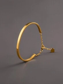1 Stück minimalistisches und modisches 18K vergoldetes Edelstahl Herz-förmiges Anhänger Armband, lässiges Accessoire als Geschenk für Männer zu Valentinstag, Mütter, Muttertag