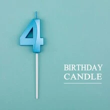 1pc Blue Numeric Birthday Cake Candle 0-9 Age Party Decorations - Blue - View 6