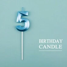 1pc Blue Numeric Birthday Cake Candle 0-9 Age Party Decorations - Blue - View 7