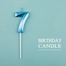 1pc Blue Numeric Birthday Cake Candle 0-9 Age Party Decorations - Blue - View 9