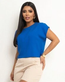 Women T-Shirts - Teal Blue - View 4