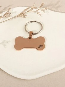 1pc Plain Stainless Steel Pet ID Tag, Suitable For Cat/Dog Collar - Gold - View 1