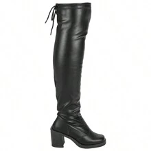 Bota Over The Knner Feminino Napa Stretch Fashion botas feminina elegant confortável sapatos feminina elegante