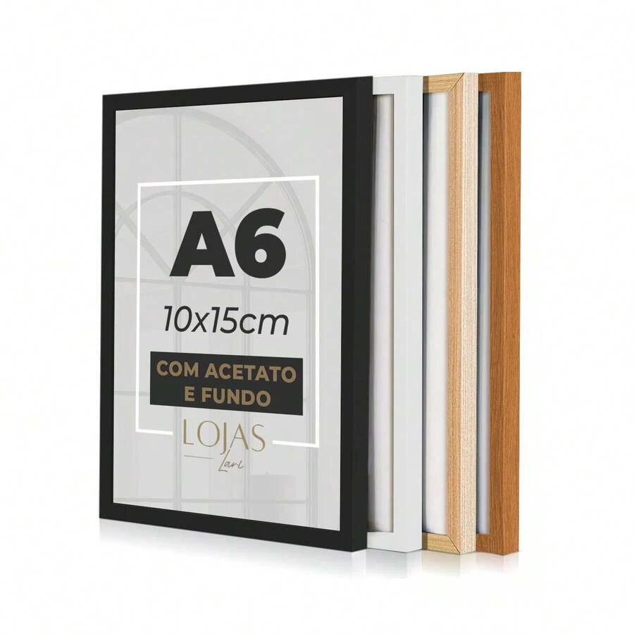 Kit 2 Photo Frames 10x15cm A6 Frames Acetate Frames And Tie Back - 黑色 - 查看 1