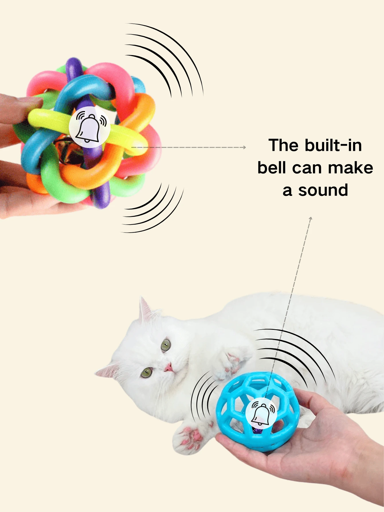 2pcs Large Pet Sound Toy Ball Toys For Cats And Dogs To Bite Bright