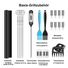 25-Teiliges BBQ Grillbesteck Tool Set aus Edelstahl, mit Grillkoffer und Grillmatte, für Gartengrillfeste, Party, Festsfeiern, Geburtstag, Camping, Geschenk