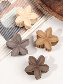 4pcs/Set Milky Tea Color Cute Daisy Flower Hair Clips, Small Matte Beach Holiday Style Hair Claws Claw Clips Hair Jaw Clip Hair Clamps Hair Clutch Hair Catcher Clip