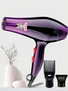 1 pieza Secador de pelo degradado púrpura con concentrador, difusor y múltiples accesorios, múltiples combinaciones disponibles, interruptor dual aire frío/caliente con múltiples ajustes de velocidad, interruptor rojo oscuro, basado en la última foto real, secador de pelo para el hogar con salida de aire grande de 1050W, enchufe BS1363 con fusible de incorporado, certificado CE LVD & EMC - Ver 1