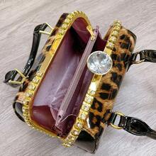 Túi xách trang trí đính đá Rhinestone thanh lịch, Ví cầm tay cưới cho nữ, Túi đeo chéo bằng da bóng, Lựa chọn tốt nhất để tặng quà cho bạn bè - màu đen - Xem 4