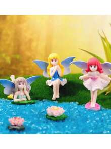 1pc Glass Fish Tank Creative Moss Micro Landscape Succulent Decoration, Cartoon Fairy Desktop Ornament - Multicolor - View 9