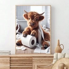 1PC Phong cách nghệ thuật hiện đại Động vật dễ thương Giấy vệ sinh Tranh sơn dầu Canvas Trang trí tường, Nghệ thuật chân thực Mèo hươu cao cổ In Hình ảnh Áp phích Trang trí phòng, Hành lang, Phòng ngủ, Văn phòng, Phòng học, Trang trí tường phòng khách, Trang trí mùa thu (Không có khung) - Nhiều màu - Xem 10