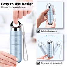 金属旅行药丸收纳盒，便携式防水周药盒，大号铝合金容器，7 天每日药物收纳盒，适用于维生素、鱼油、补充剂、药丸收纳盒旅行药丸盒药盒药丸收纳盒药品储存盒旅行必需品