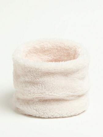 1 pezzo Scaldacollo da donna, collo alto invernale (crema), scaldacollo foderato in pile, spesso e caldo, colore unito in morbido pile di corallo, scaldacollo unisex per esterni