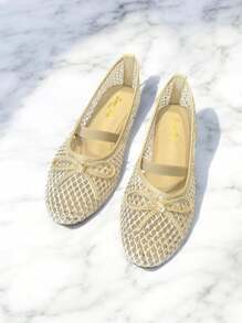 Breathable Hollow Out Mesh Ballerina Flats - Black/Beige/Red, Comfortable Lightweight Casual Shoes For Women Valentines Stylish High Heels