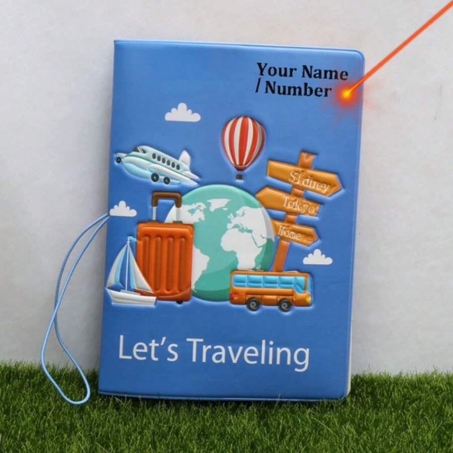 Personalized Customized Passport Holder For Traveling Around The World, Passport Holder With Customized Name, Multi-Functional Passport Document Holder, Ticket Storage Holder, Travel Document Bag, Gift For Classmates And Friends, Christmas Gift